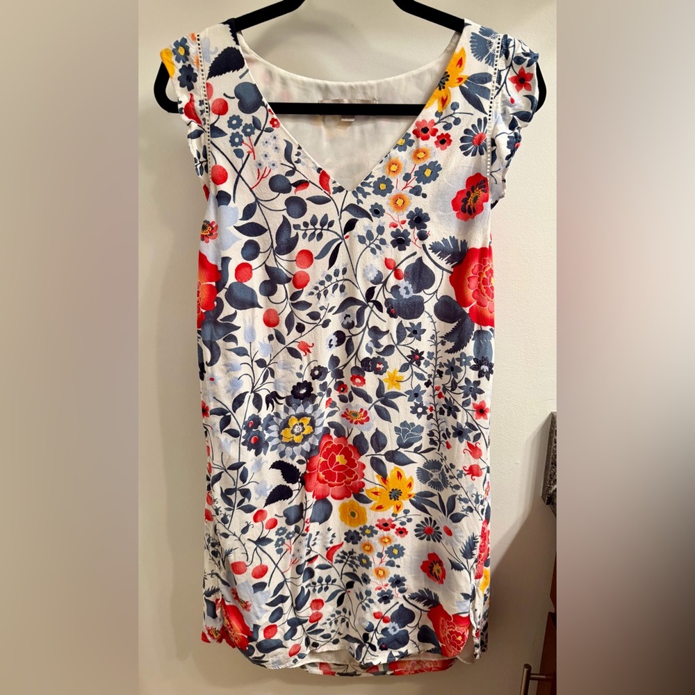 LOFT Floral Dress - Red, Yellow, Blue